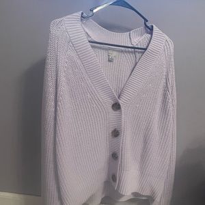 lavender button up cardigan-sweater v neck